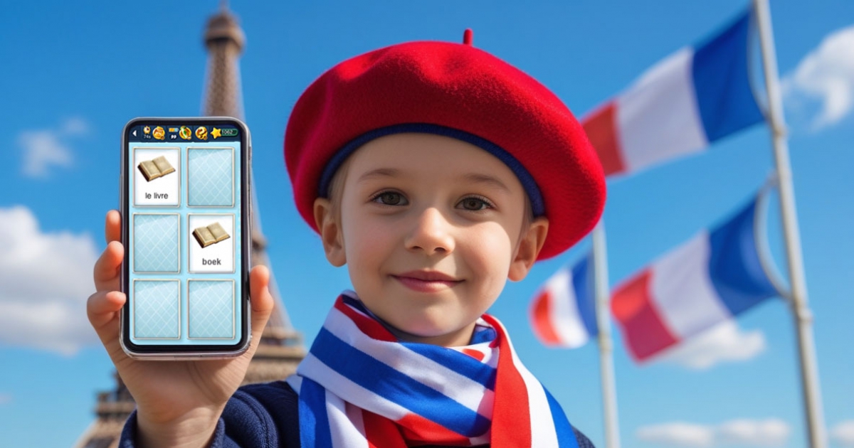MemoLingo app interface Frans woordenschat leren kaartenparen