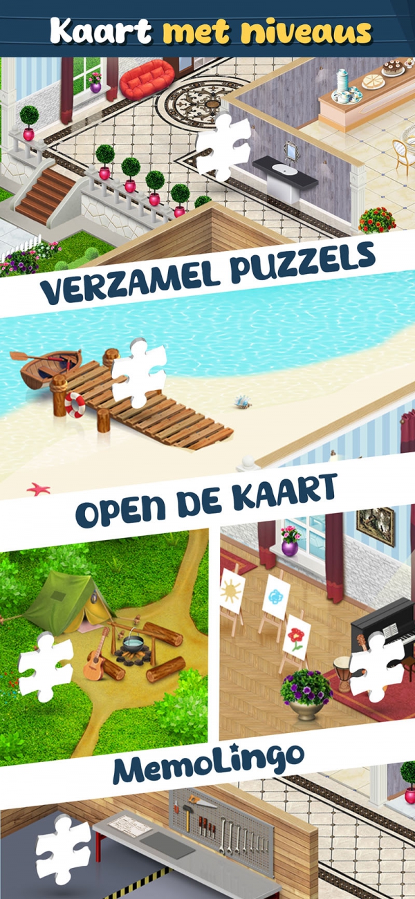 Memolingo app screenshot Engels leren memory game