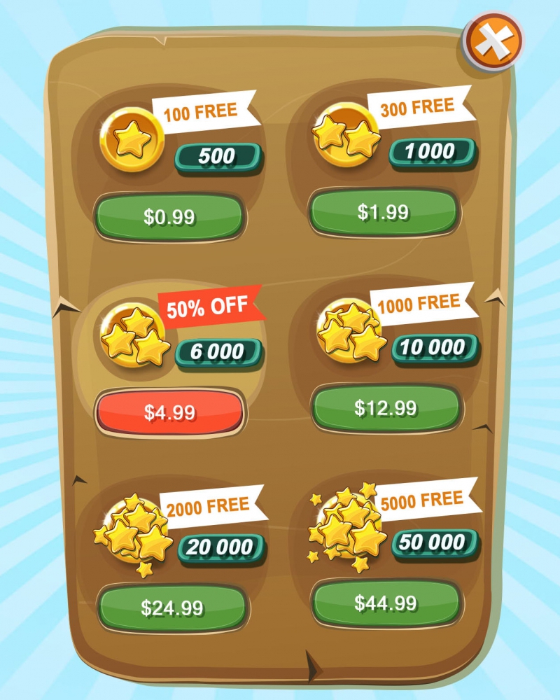 MemoLingo star purchase rates: 20% to 50% savings MemoLingo pricing: star prices range from $0.99 to $44.99 with bonuses